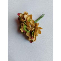 Букетики "яблоневый цвет" на веточке (6 шт) цв. коричневый, цена за пучок